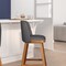 Flash Furniture 24" Gray LeatherSoft Wooden Counter Stools, PK 2 CH-192162X000PU-24-GY-GG - alternate 7